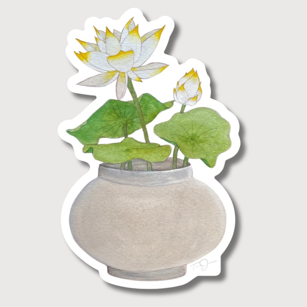 MOON JAR LOTUS Sticker